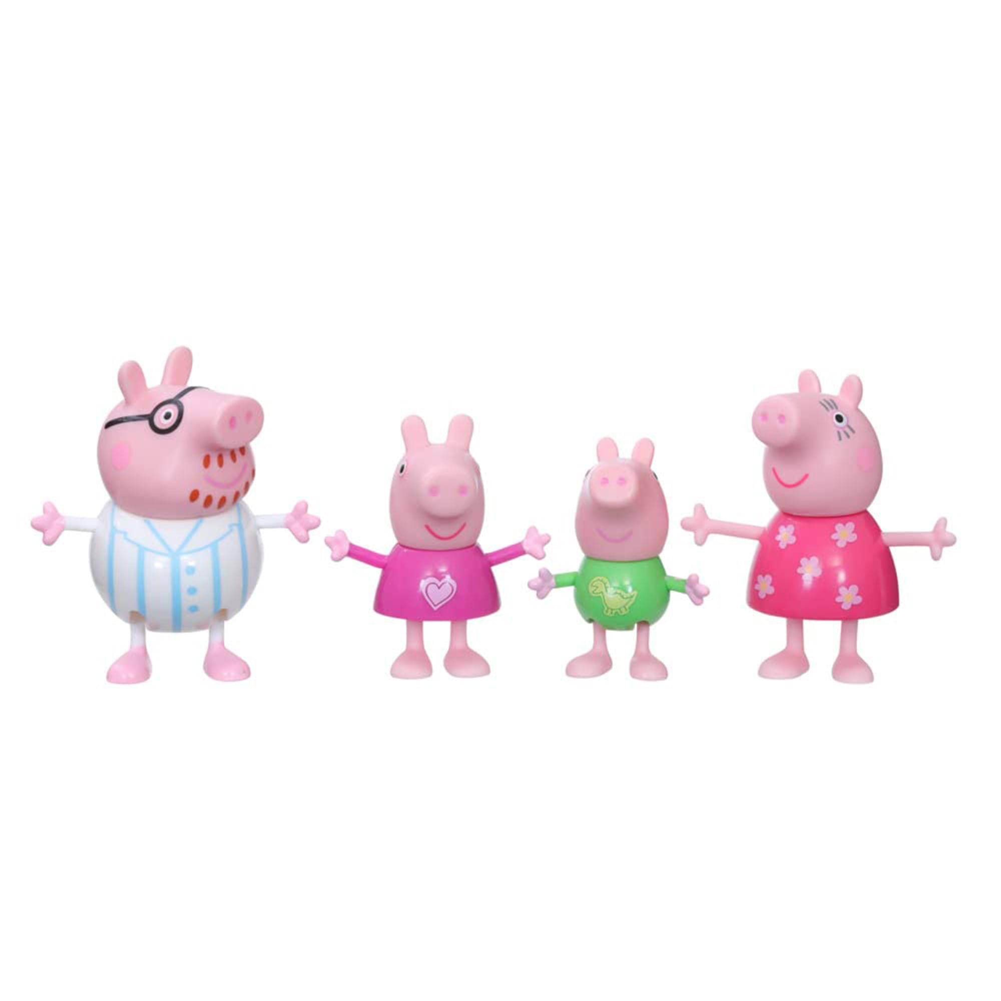 Front. Hasbro - Peppa Pig Adventures Figure 4 Pack | Family Bedtime - Pink.