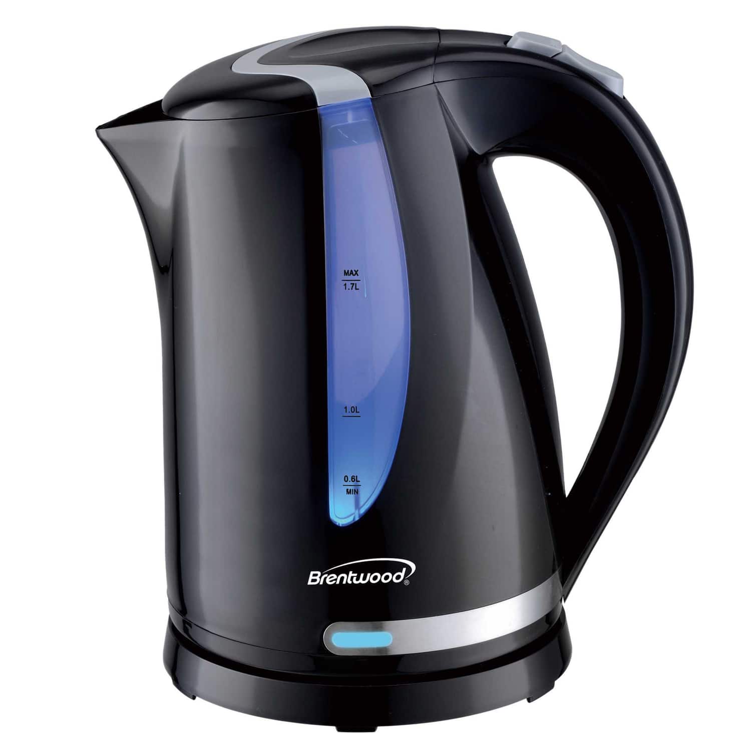 Brentwood - Kt-1616bk 1,100-watt Cordless Electric Kettle With Concealed Stainless Steel Heating Element - Black