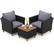 Front. Costway - 3 PCS Patio Rattan Furniture Set Cushioned Sofa Storage Table with Wood Top - Gray.