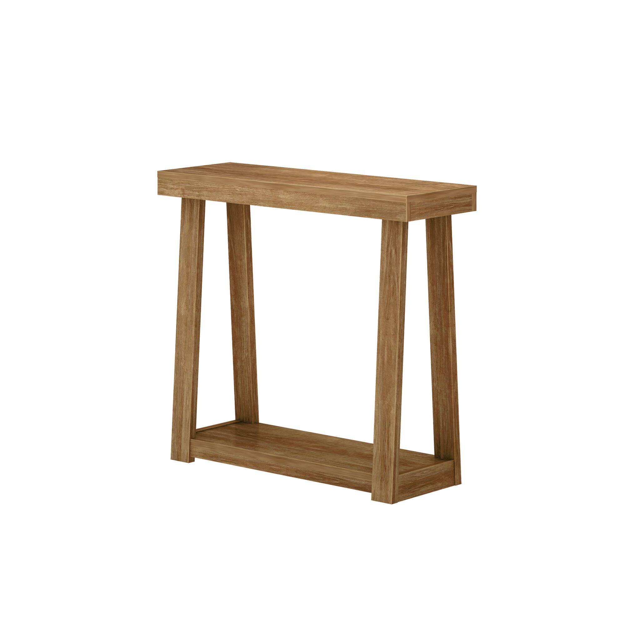 Alt View 2. Plank+Beam - Classic Console Table with Shelf - 36 inches, Pecan - Pecan.