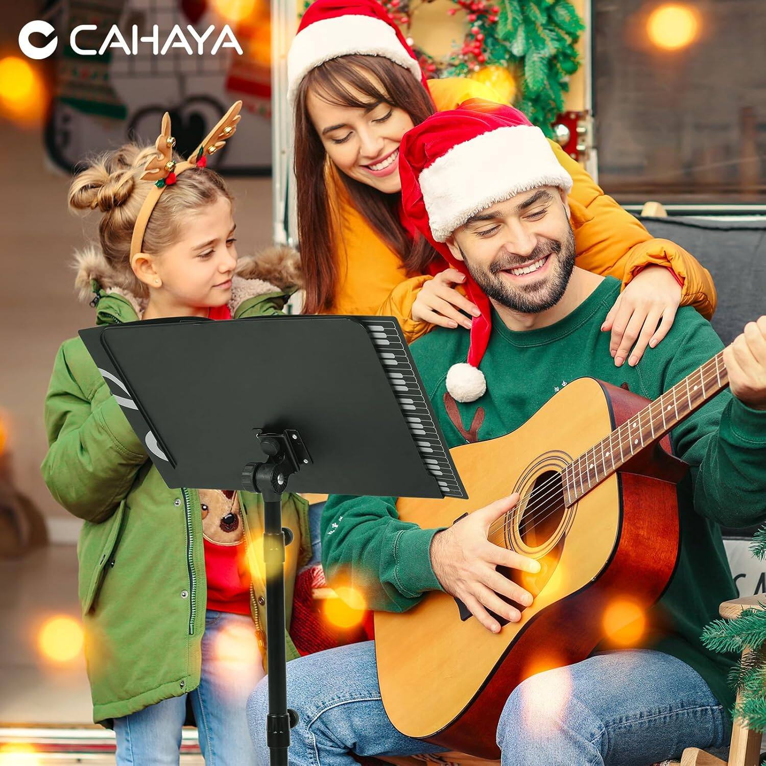 Alt View 4. CAHAYA - CAHAYA Music Stand for Sheet Music - Dual-use Converts to Desktop Stand Portable & Foldable 31.4-57in CY000194 - Black.