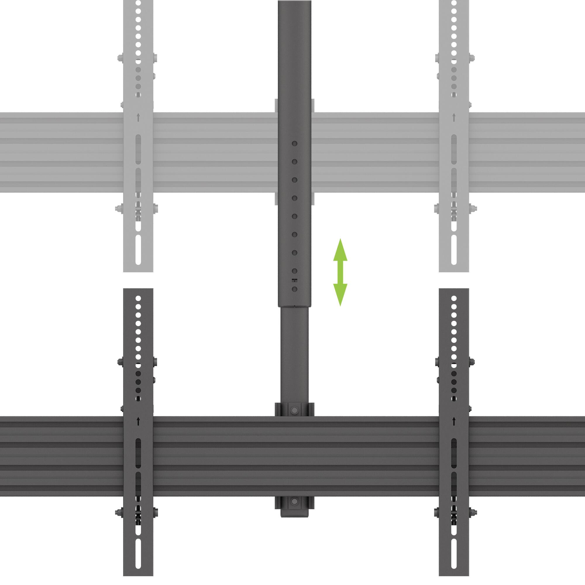 Alt View 1. Kanto - Menu Board Ceiling Mount System with Tilting Arms for 40" - 60" TVs, 4 Screens - Black.