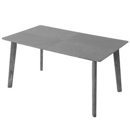 Ecooso - Retro Dining Table-6 people, Minimalist Rectangular Dinette Table for Dining Room and Kitchen, Rubber wood Legs - Gray