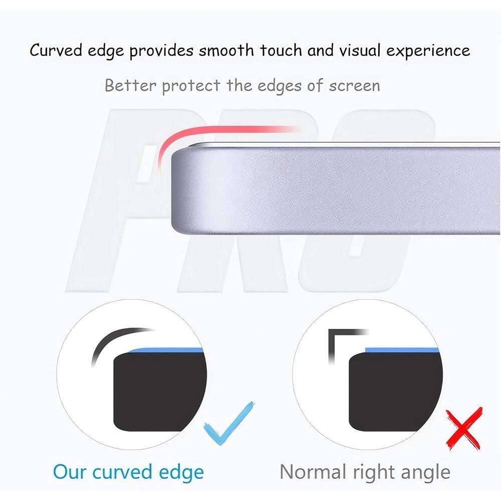 Curved edge provides smooth touch and visual experience  
Better protect the edges of screen  

Our curved edge  
Normal right angle