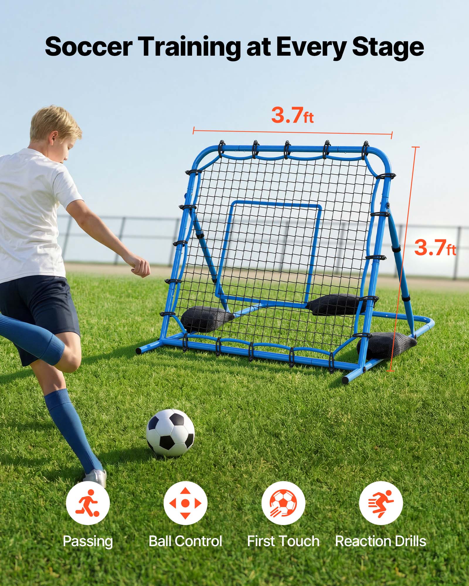 Soccer Training at Every Stage

3.7ft  
3.7ft

Passing  
Ball Control  
First Touch  
Reaction Drills