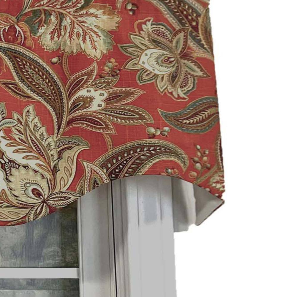 Left. RLF Home - RLF Home Valdosta Regal Style 3" Rod Pocket Valance 50" x 17" Pompeii - Pompeii.