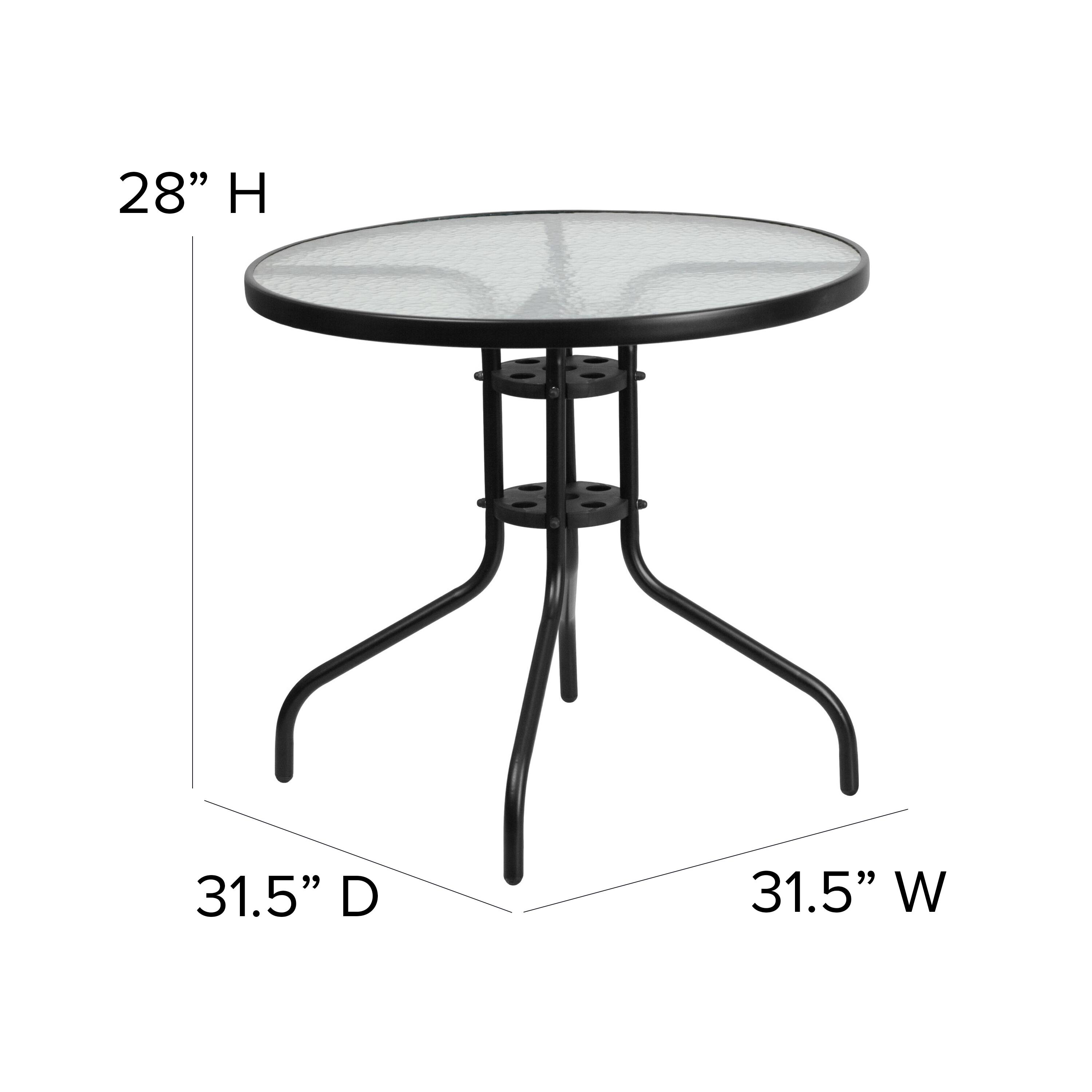 28" H  
31.5" D  
31.5" W
