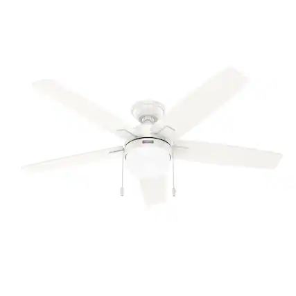 Front. Hunter - Hunter Anisten 52 in. White LED Indoor Ceiling Fan.