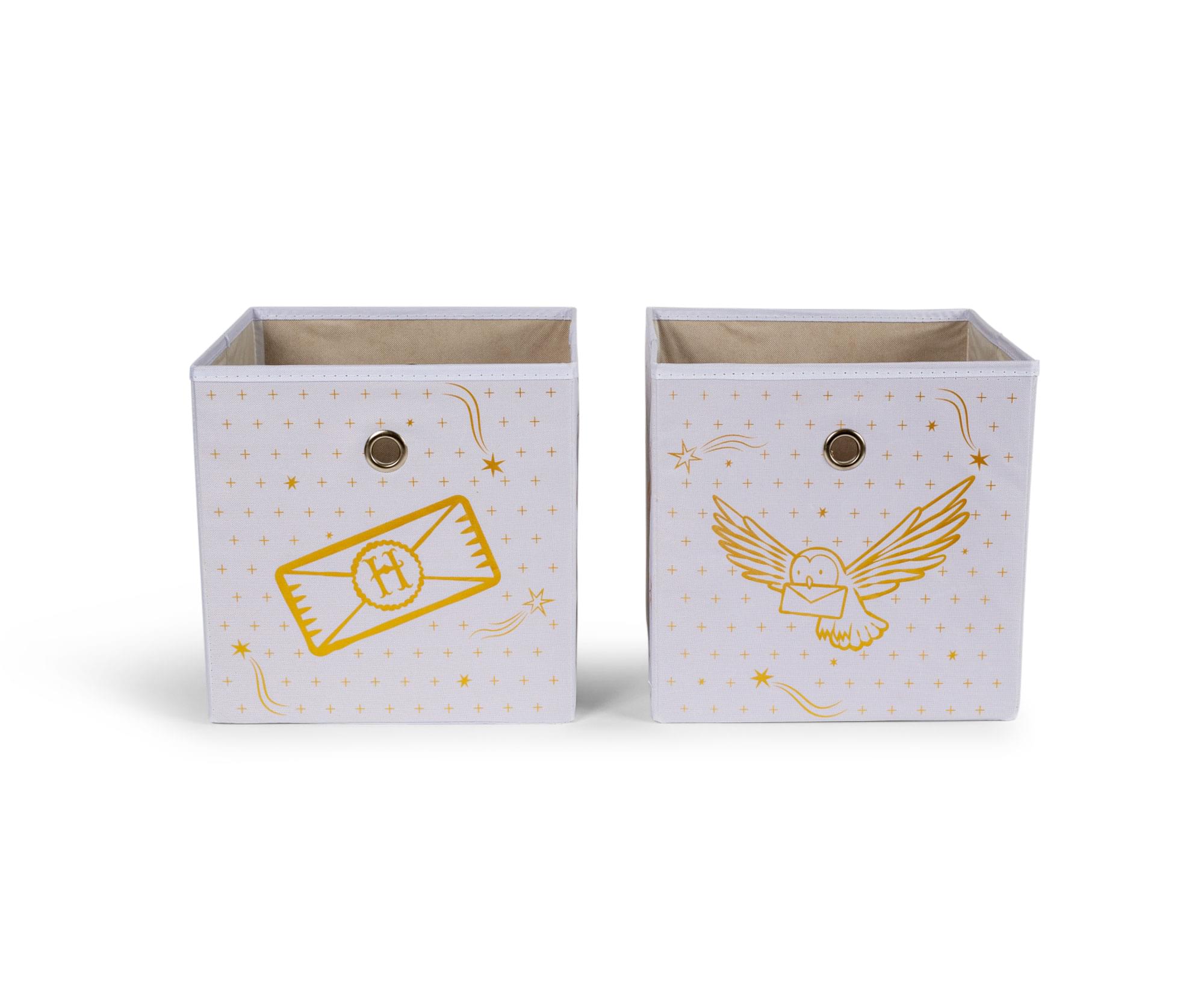 Alt View 1. Ukonic - Harry Potter Hedwig 11-Inch Storage Bin Cube Organizers | Set of 2 - White.