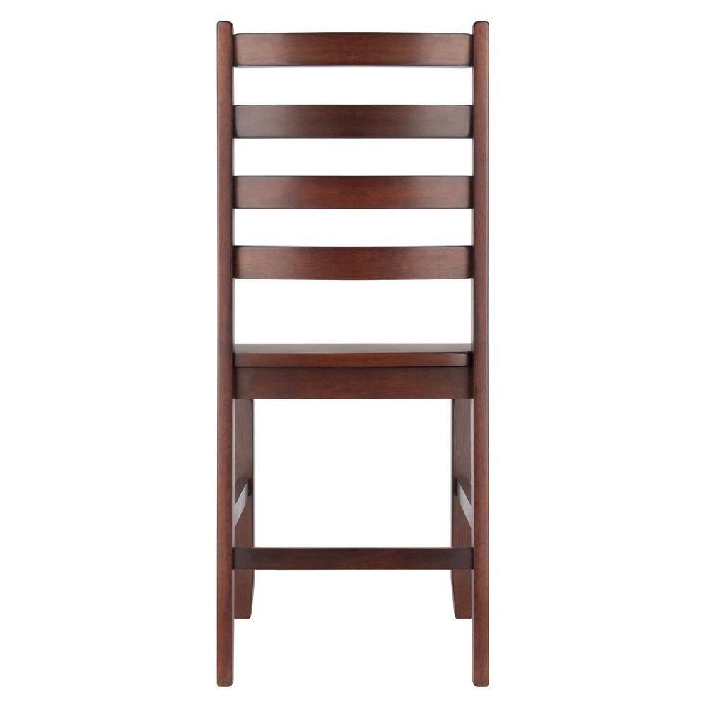 Left. FurniFact - 2-Pc Solid Wood Ladder Back Chairs - Walnut.