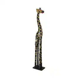 Zeckos - 36 Inch Hand Carved Wooden Giraffe Sculpture Safari Home Decor Figurine Statue - Brown