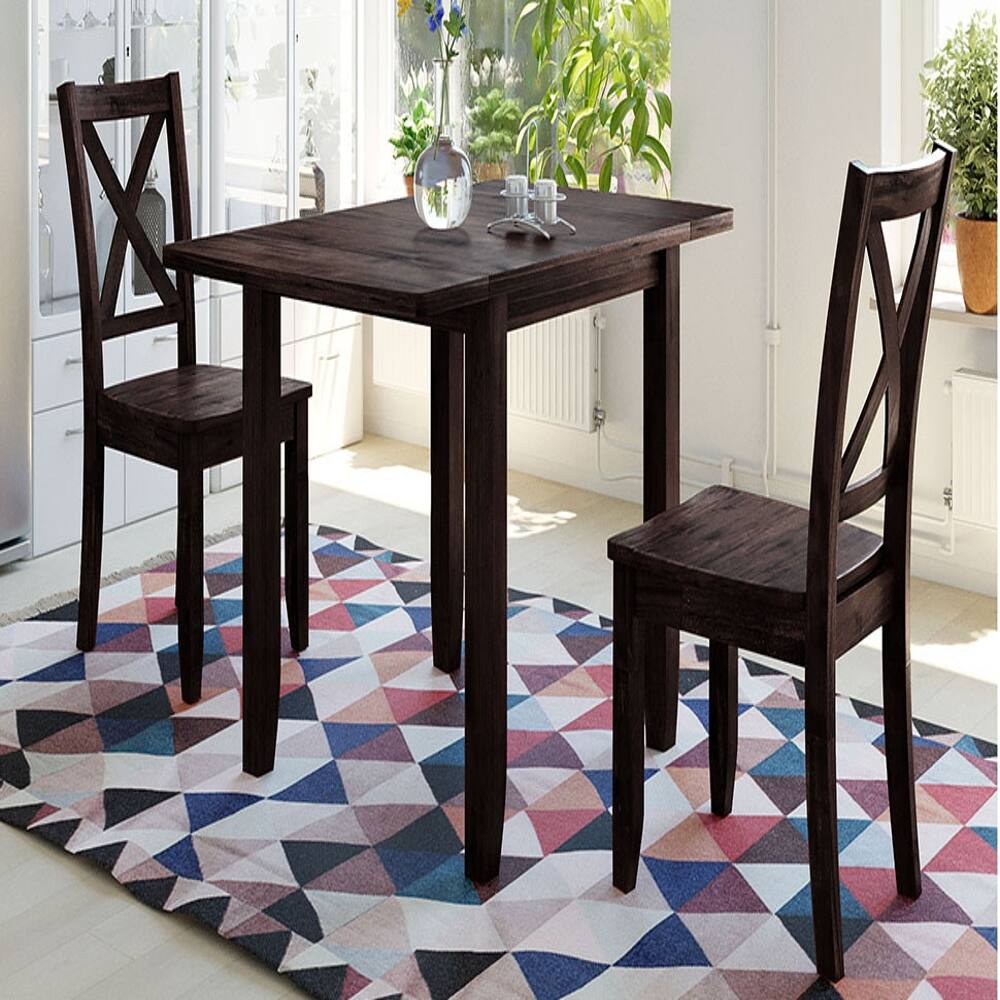 Left. Loheer - Loheer 3-Piece Drop Leaf Dining Set Espresso Breakfast Nook - Espresso.