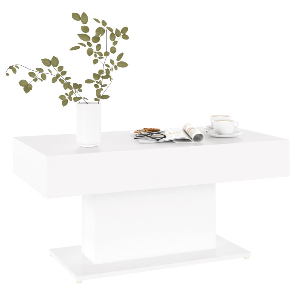 Alt View 2. Boyel Living - 19.7 x 37.8 x 17.7 in. White Rectangular Engineered Wood Medium Durable Coffee Table - White.