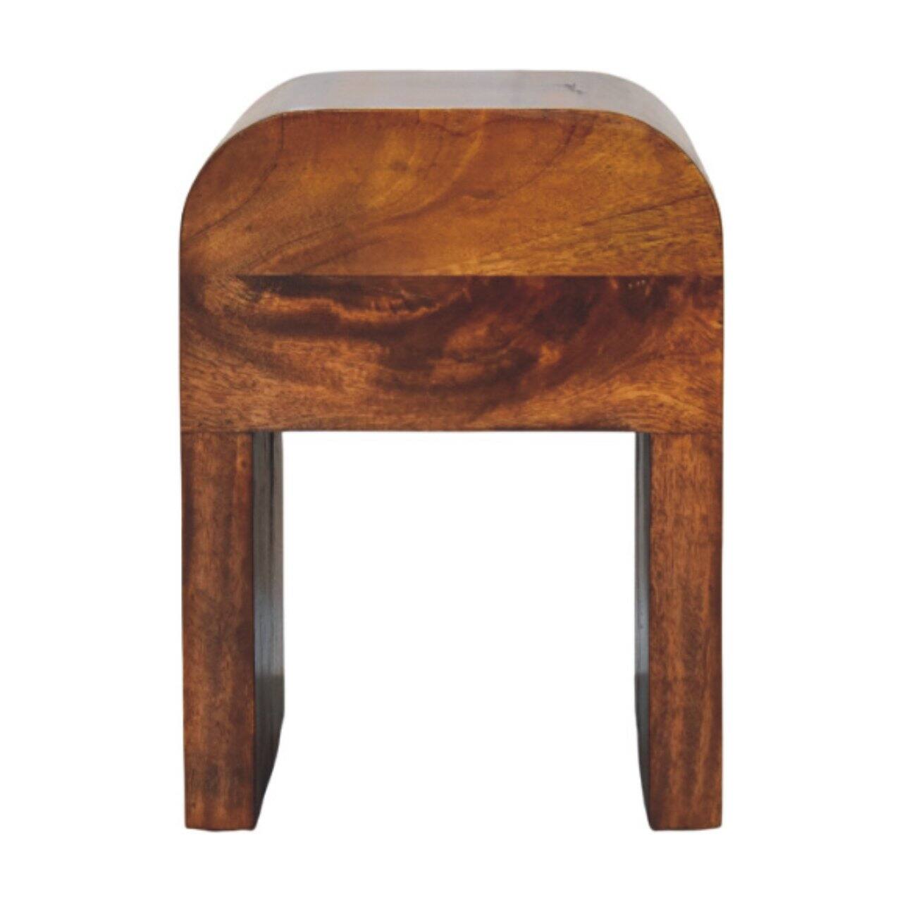 Alt View 5. Artisan Furniture - Artisan Furniture Solid Wood Mini Darcy Chestnut Nightstand with Curved Edges, 1 Drawer - Chestnut.