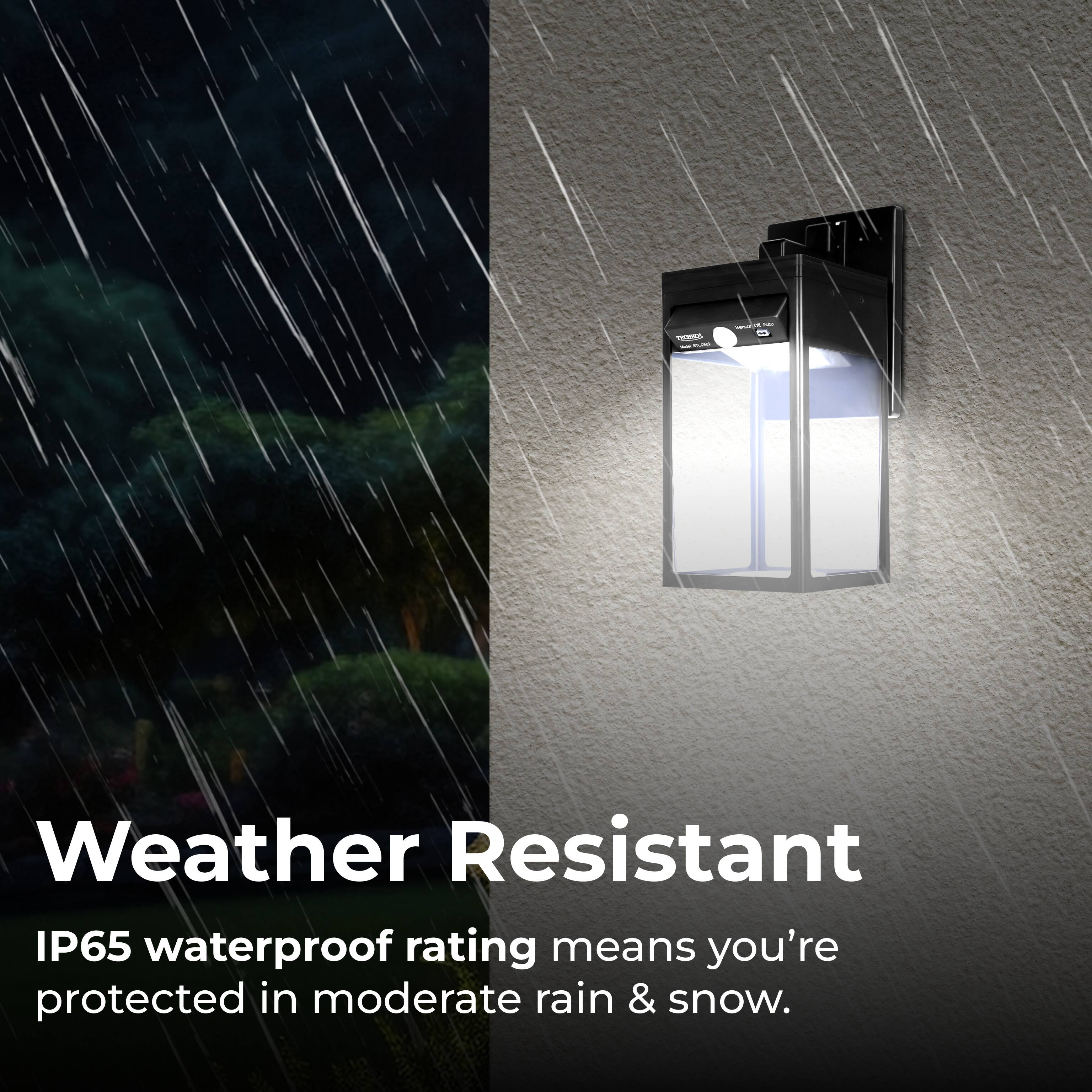 Weather Resistant
IP65 waterproof rating means you're protected in moderate rain & snow.