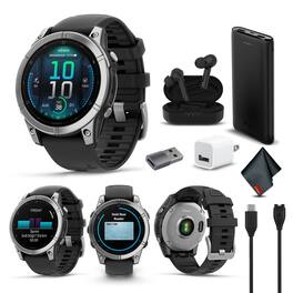 Garmin - fenix E – 47 mm, AMOLED, Stainless Steel with Black Silicone Band - Black - (2025)