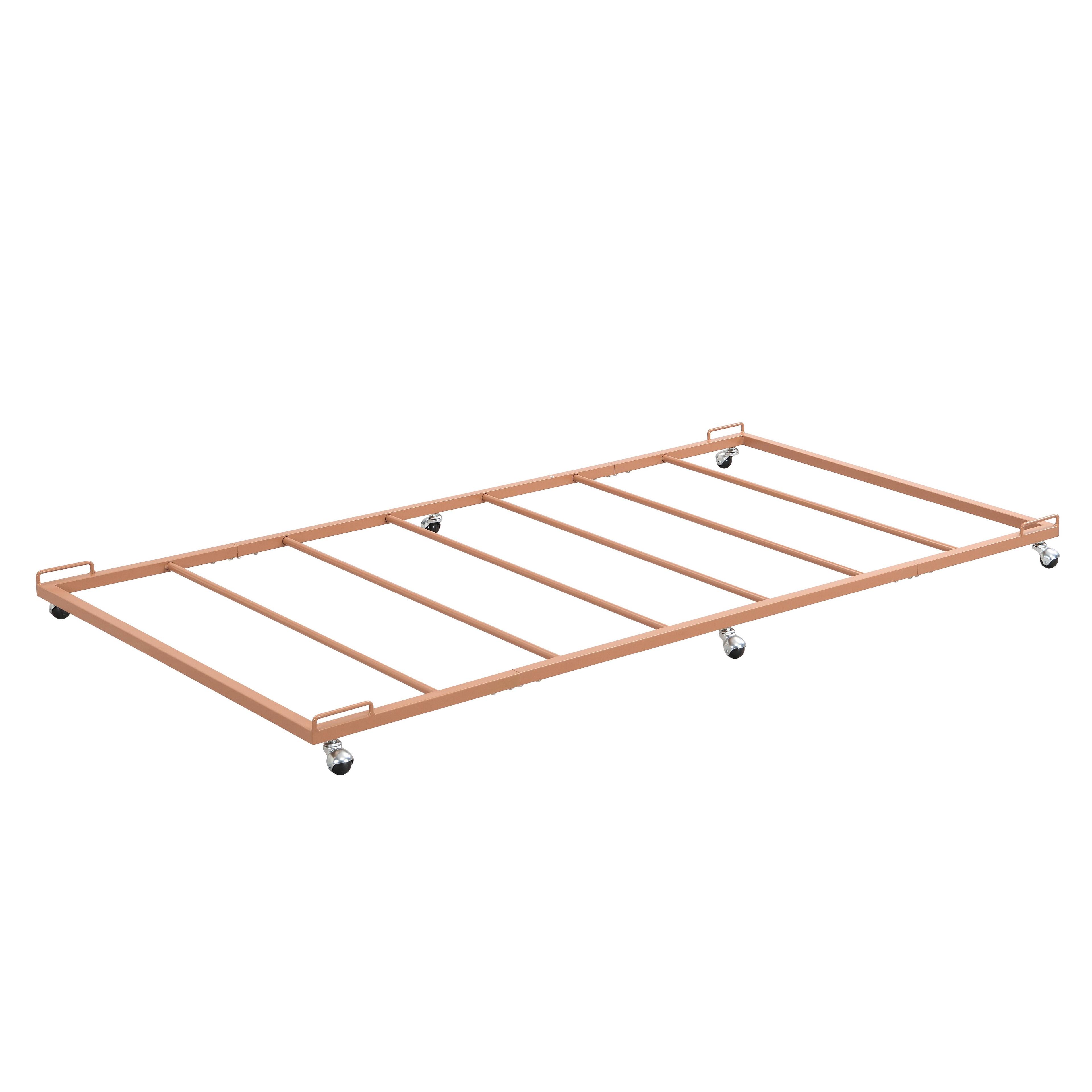 Angle. Kings Brand Furniture - Kings Brand Furniture Moley Metal Trundle - Peach.