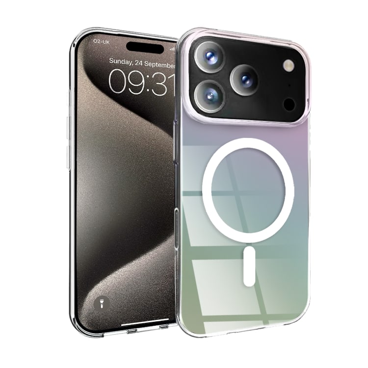 Entronix - Magnetic Phone Case for iPhone 17 Pro - Design - Holo Rainbow Clear