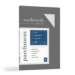 Southworth - Parchment Specialty Multipurpose Paper, 24 lbs., 8.5" x 11", Gray, 100/Box - Gray/Silver
