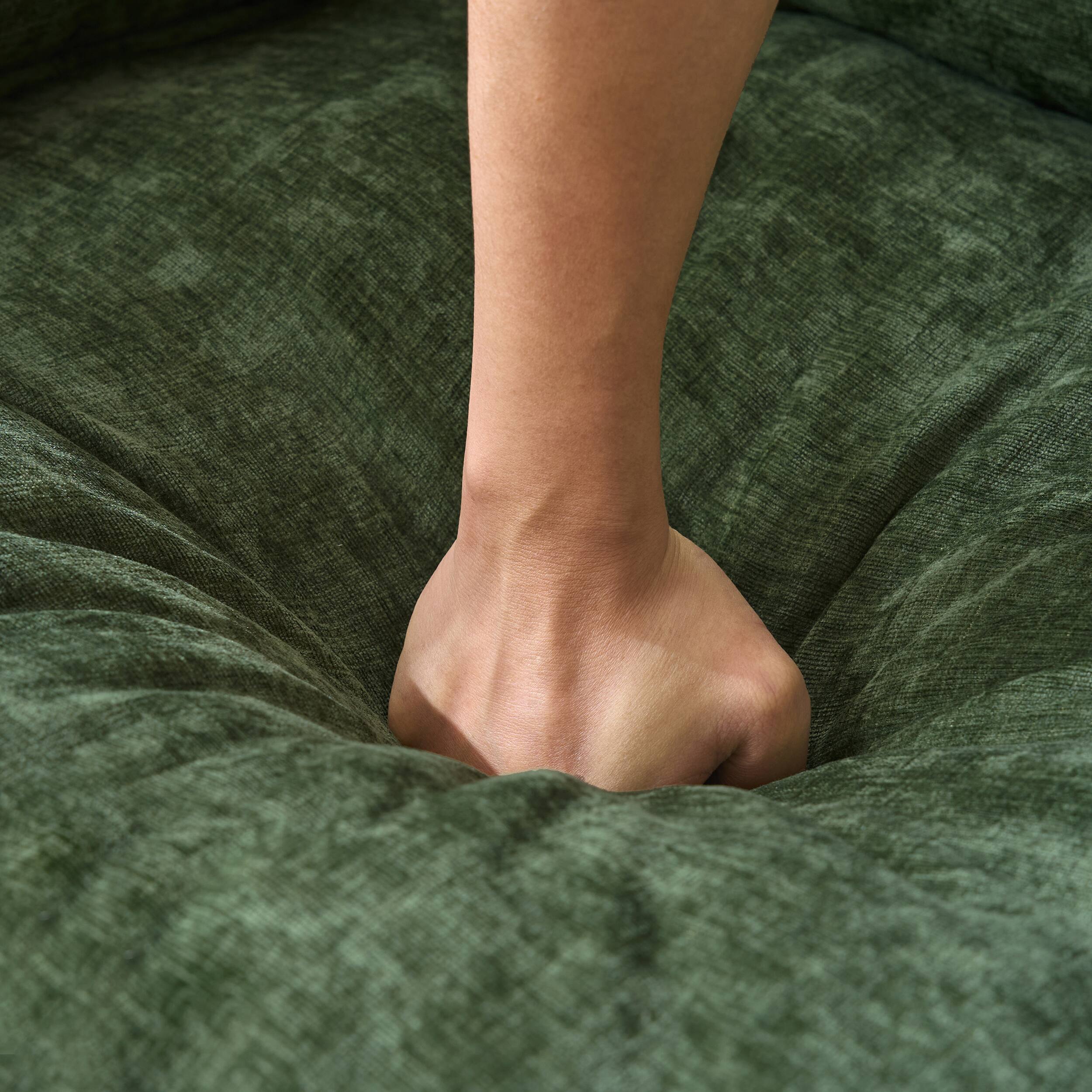 Alt View 5. Meqiodas - 39.4" Modern Accent Chair with Ottoman, Living Room Club Chair Chenille Upholstered Armchair , Reading Chair for Bedroom - Green.