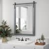 Front. PAIHOME - Modern Style Bathroom Mirror Waterproof Solid Wood Frame Wall Mirror Suitable for Living Room Bedroom - Grey - 18"x26".