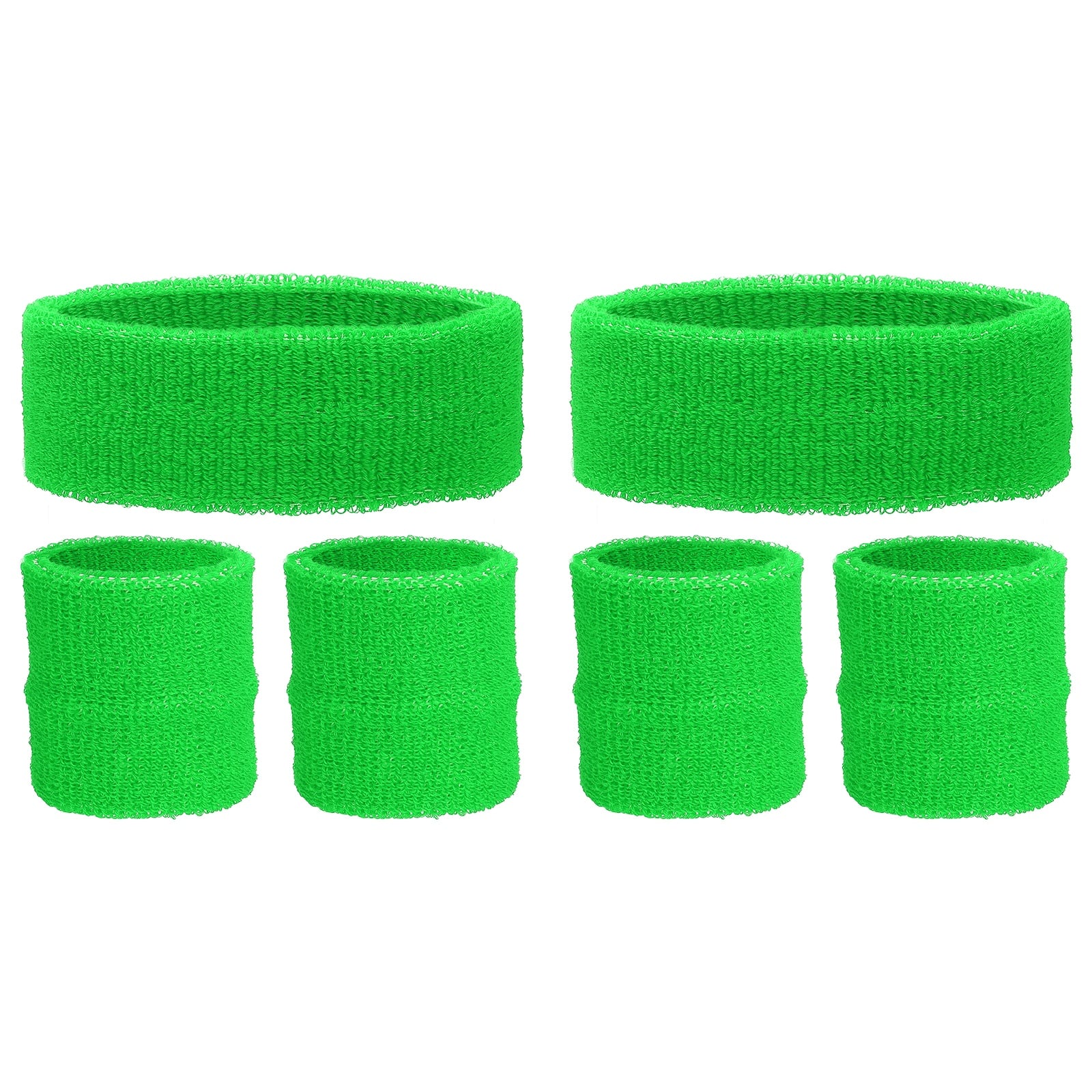 Unique Bargains - Sweatband Set, 2pcs Headband + 4pcs Wristbands Moisture Wicking Breathable Athletic Bands 6pcs for Sports - Fruit Green price history on PriceWatchPro