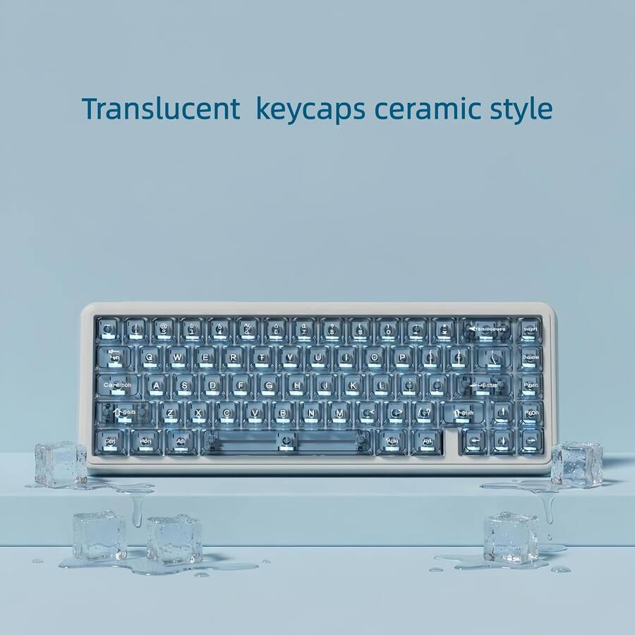 Keyboard Color Gradient Womier Clear keycaps,Transparent Crystal keycap Set,Shine Through MDA ...