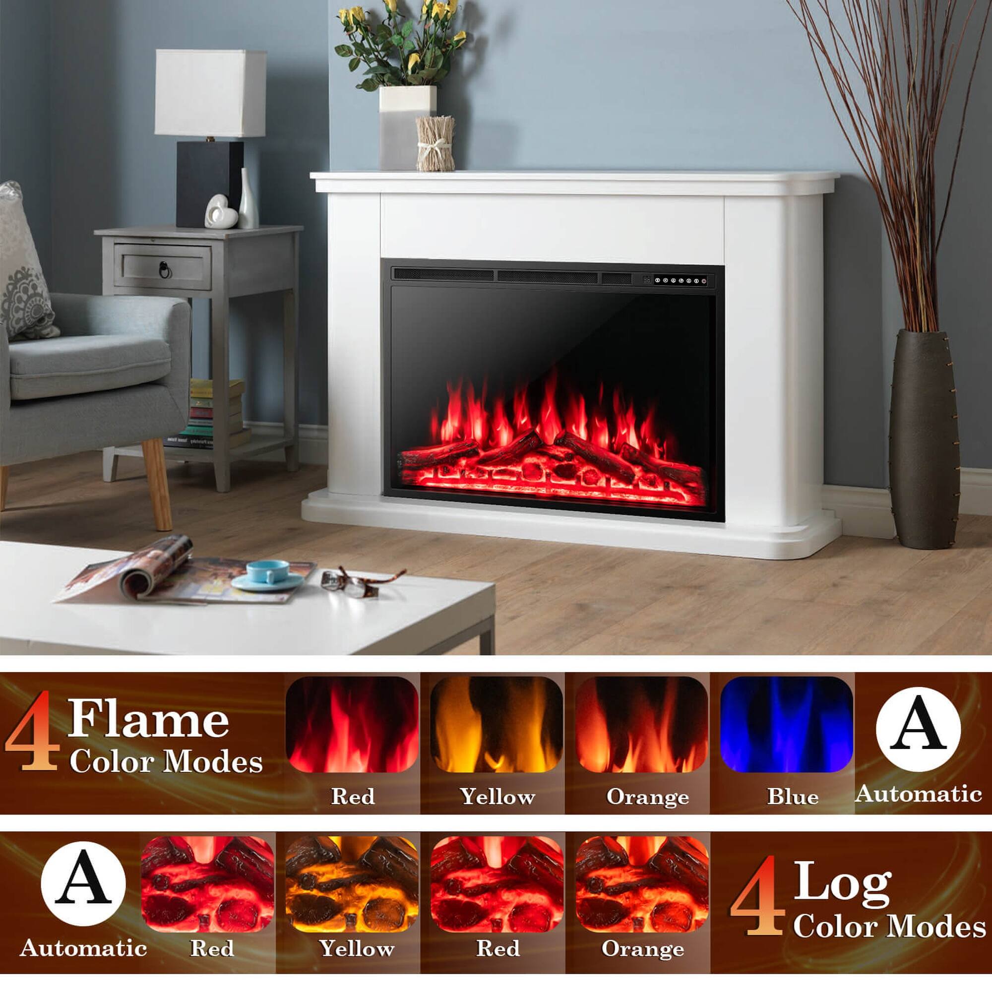 4 Flame Color Modes  
A Automatic  
Red  
Yellow  
Red  
A Orange Blue Automatic  
4 Log Color Modes  
Orange