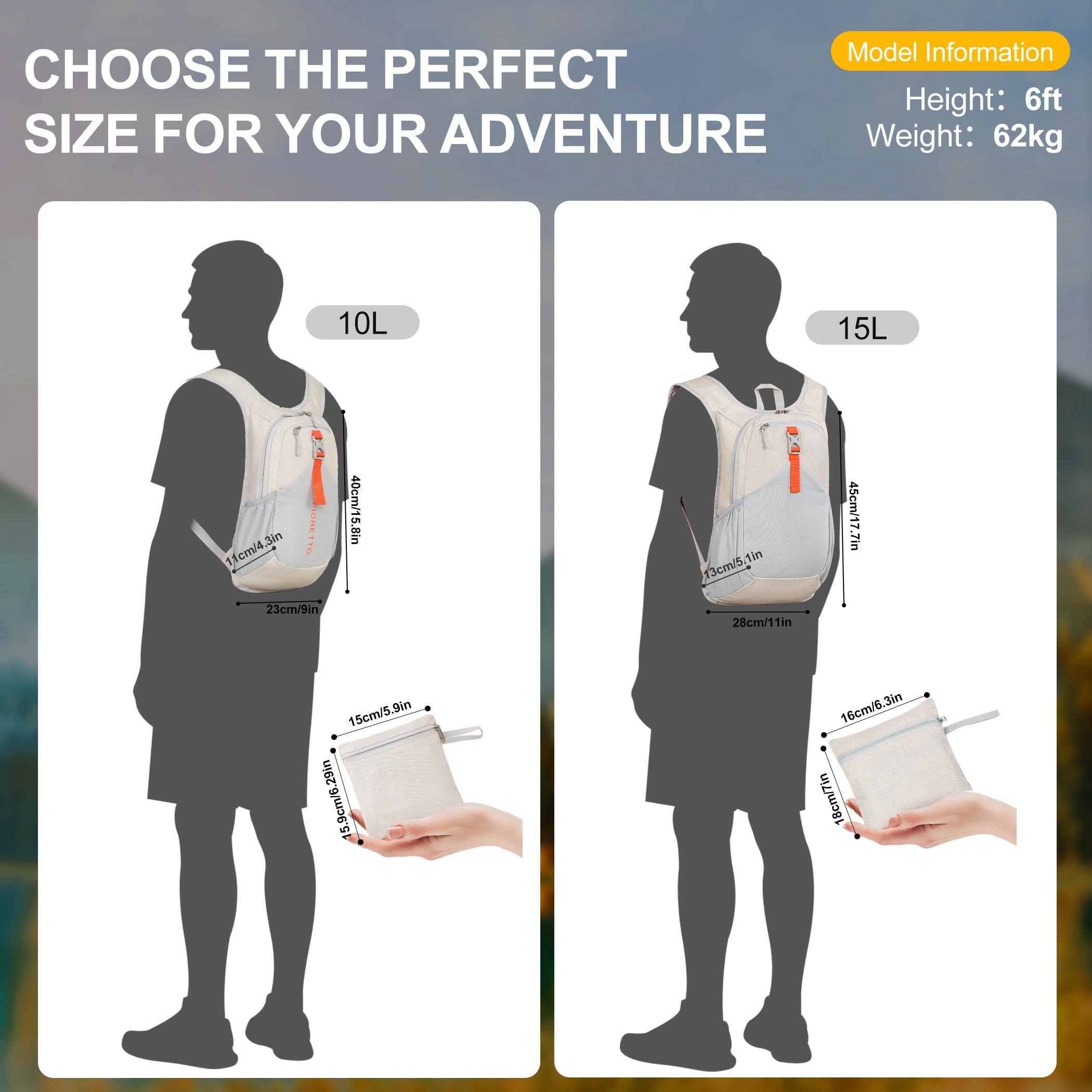 Alt View 1. Stamp n Camp - 10l Hiking Backpack For Women Men Mini Packable Lightweight Small Daypack Camping Travel Outdoor  Beige - Turquoise-10L.