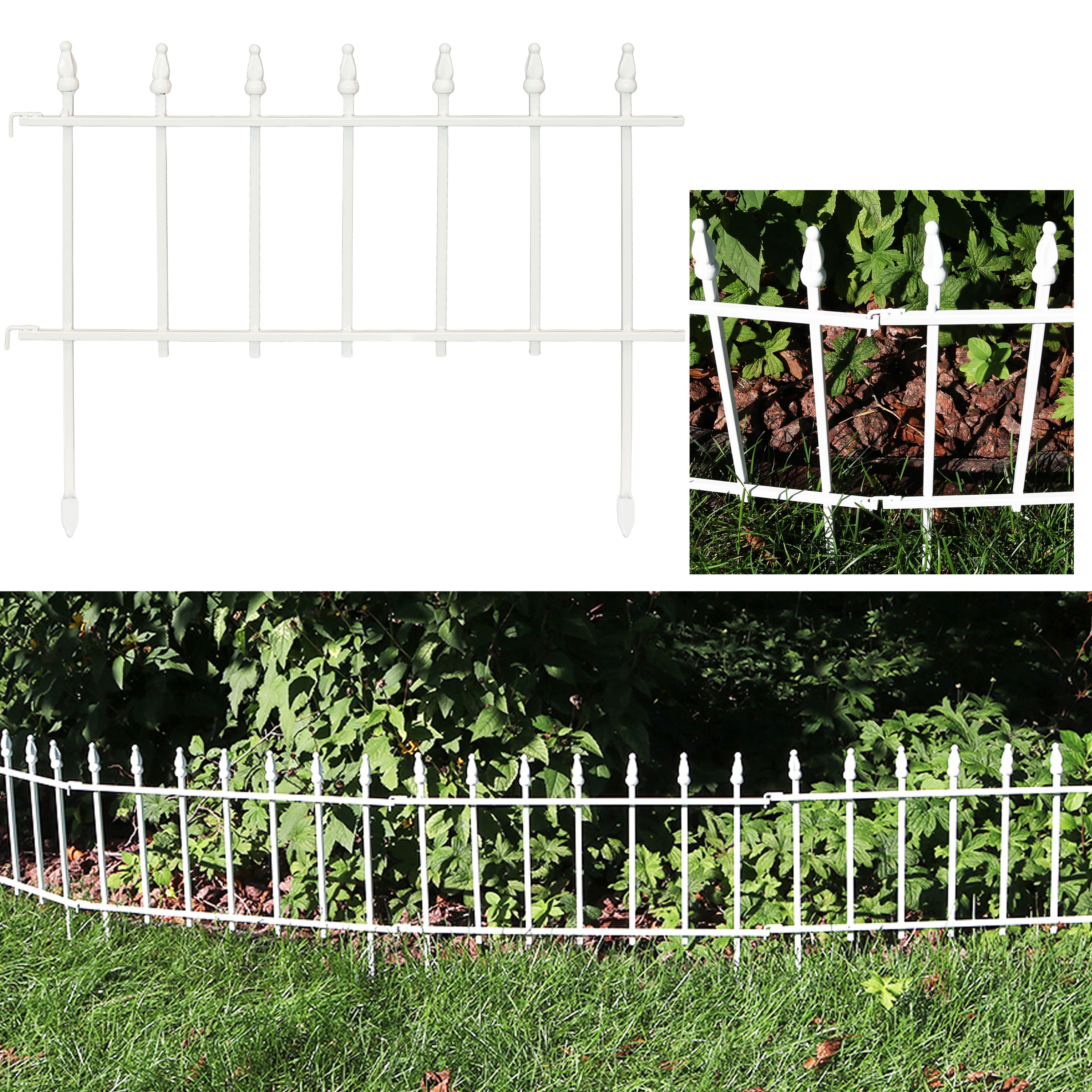 Sunnydaze - 5-Piece Roman Walkway Iron Panels Border Fencing - 9 ft - White price history on PriceWatchPro