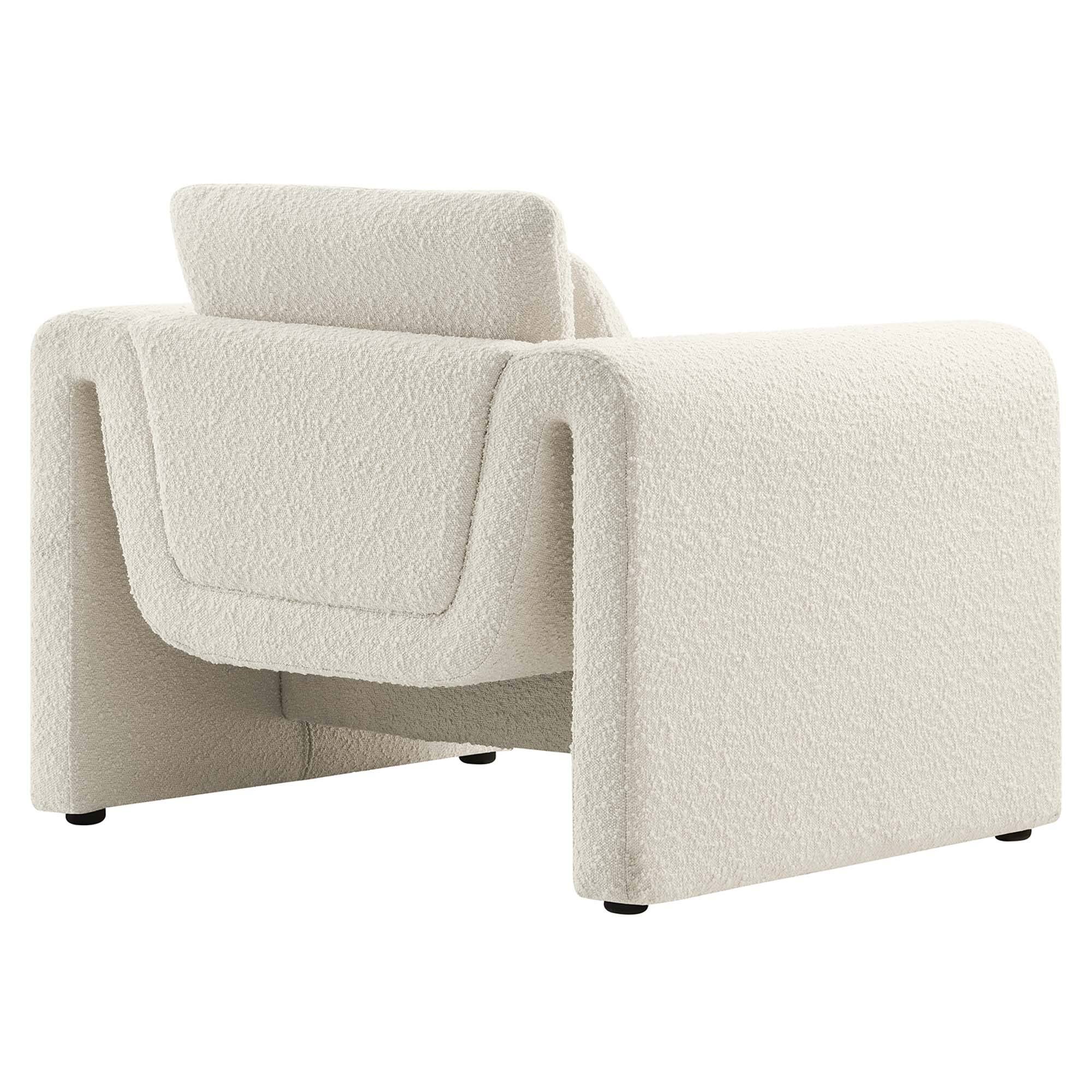 Alt View 1. Modway - Waverly Boucle Upholstered Armchair by Modway - White.