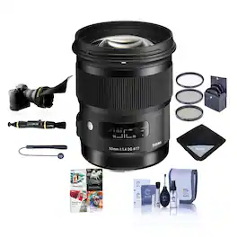 Bundle - Sigma - 50mm f/1.4 DG HSM ART Lens for Nikon F with Free PC Software Acc Kit
