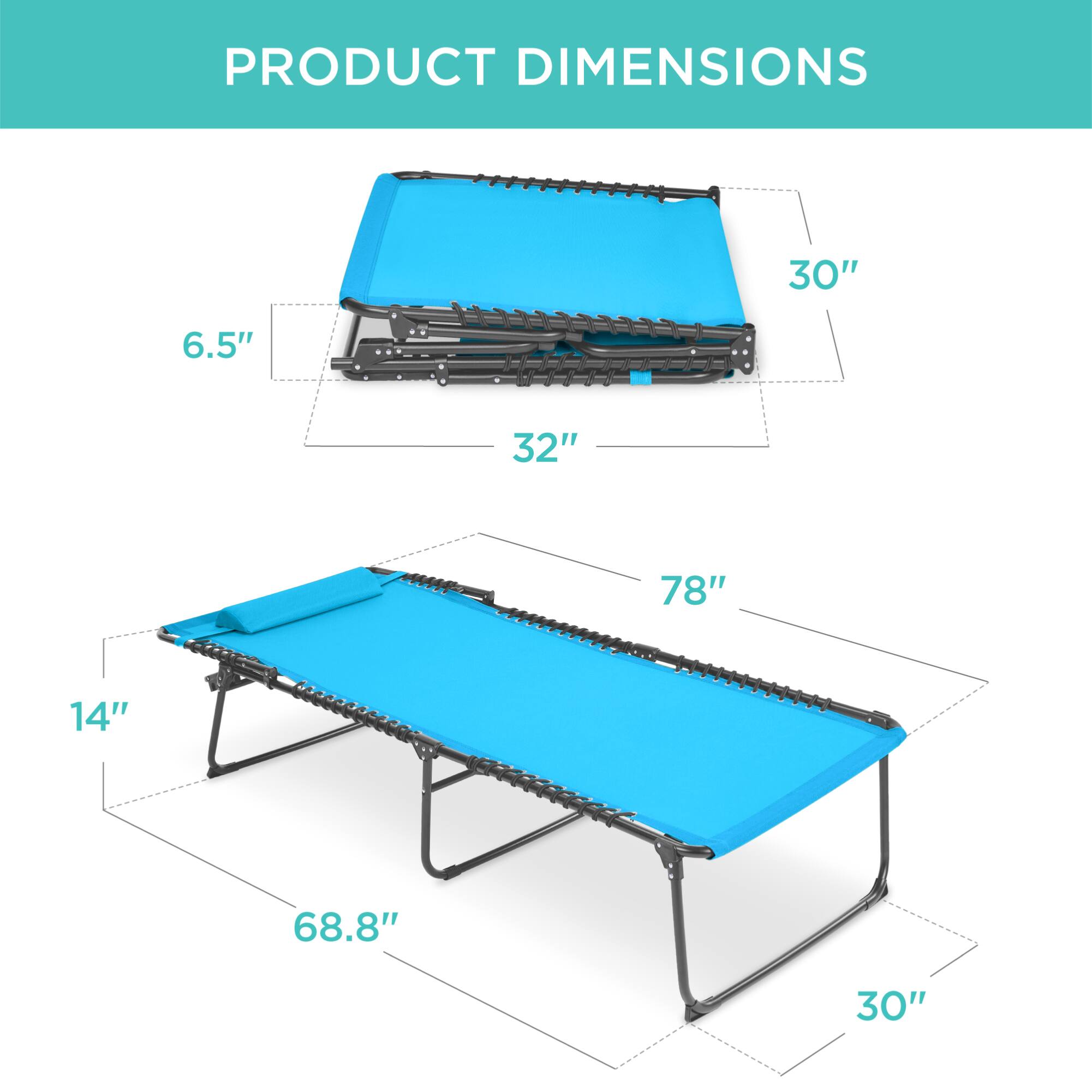 PRODUCT DIMENSIONS

- 30"
- 6.5"
- 32"
- 78"
- 14"
- 68.8"
- 30"