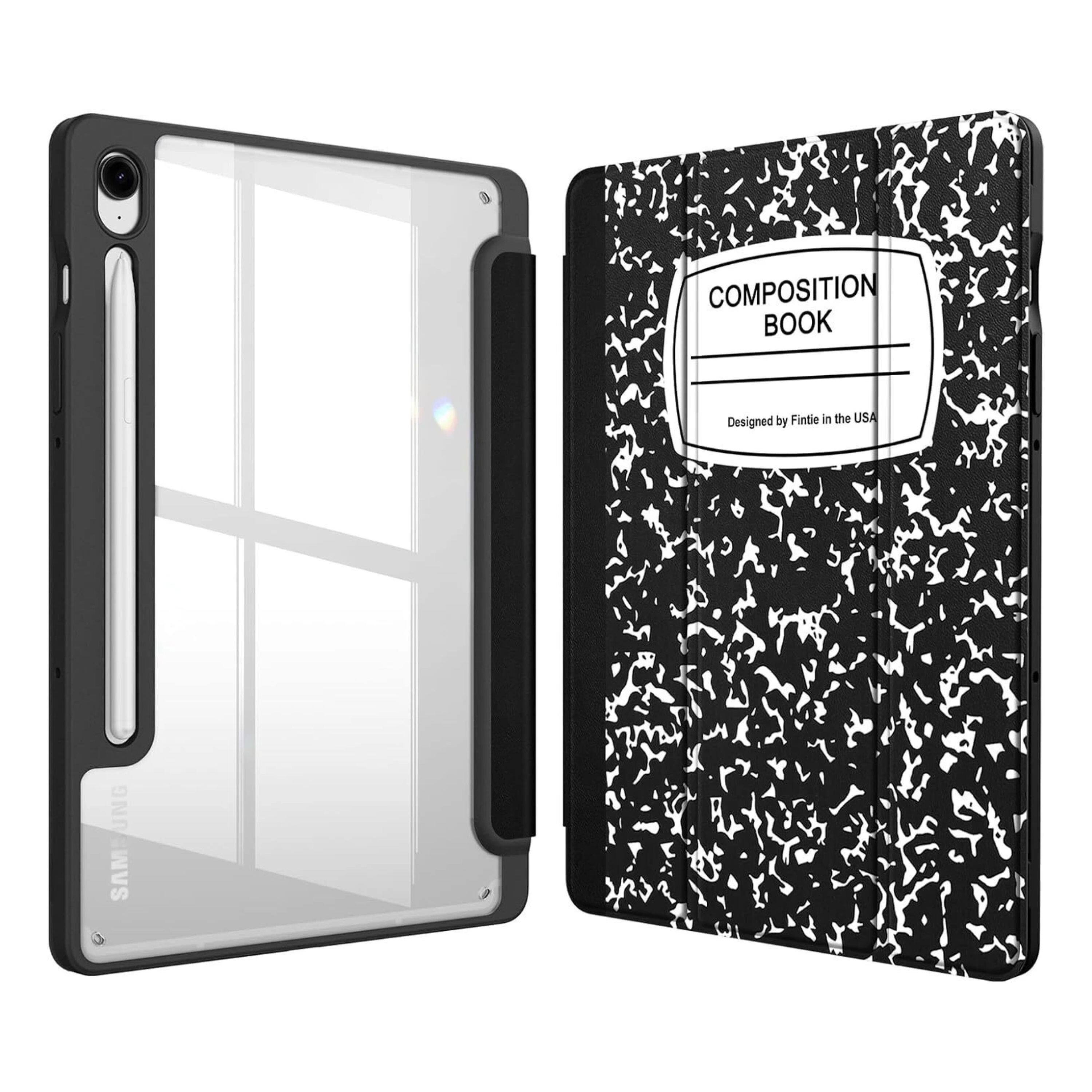 Kitcheniva - Transparent Back Cover Slim Case For Samsung Galaxy Tab S10 Lite / S10 FE Composition Book - Black White