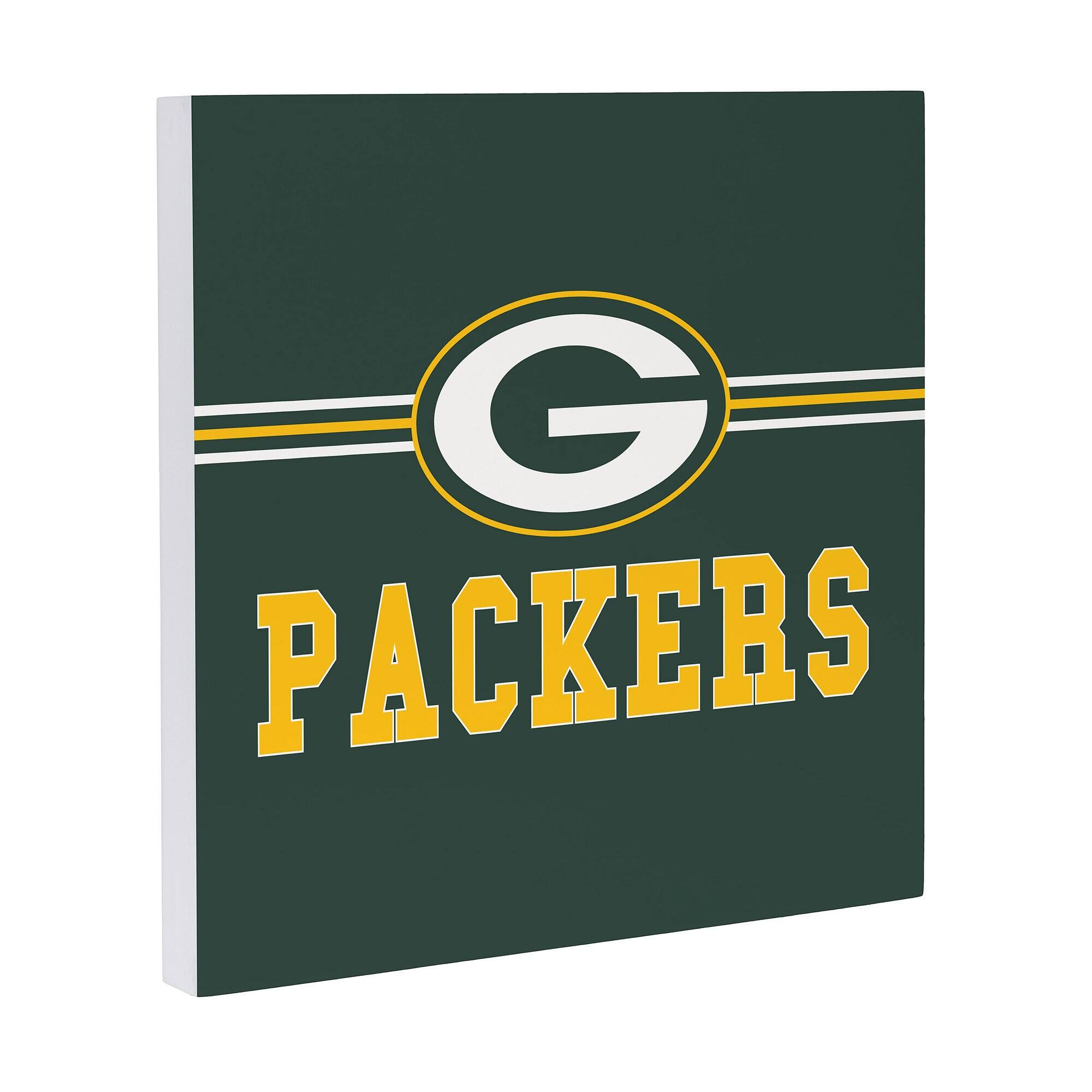Alt View 1. Evergreen Enterprises - Green Bay Packers 12" x 12" Wood Wall Sign - Multicolor.
