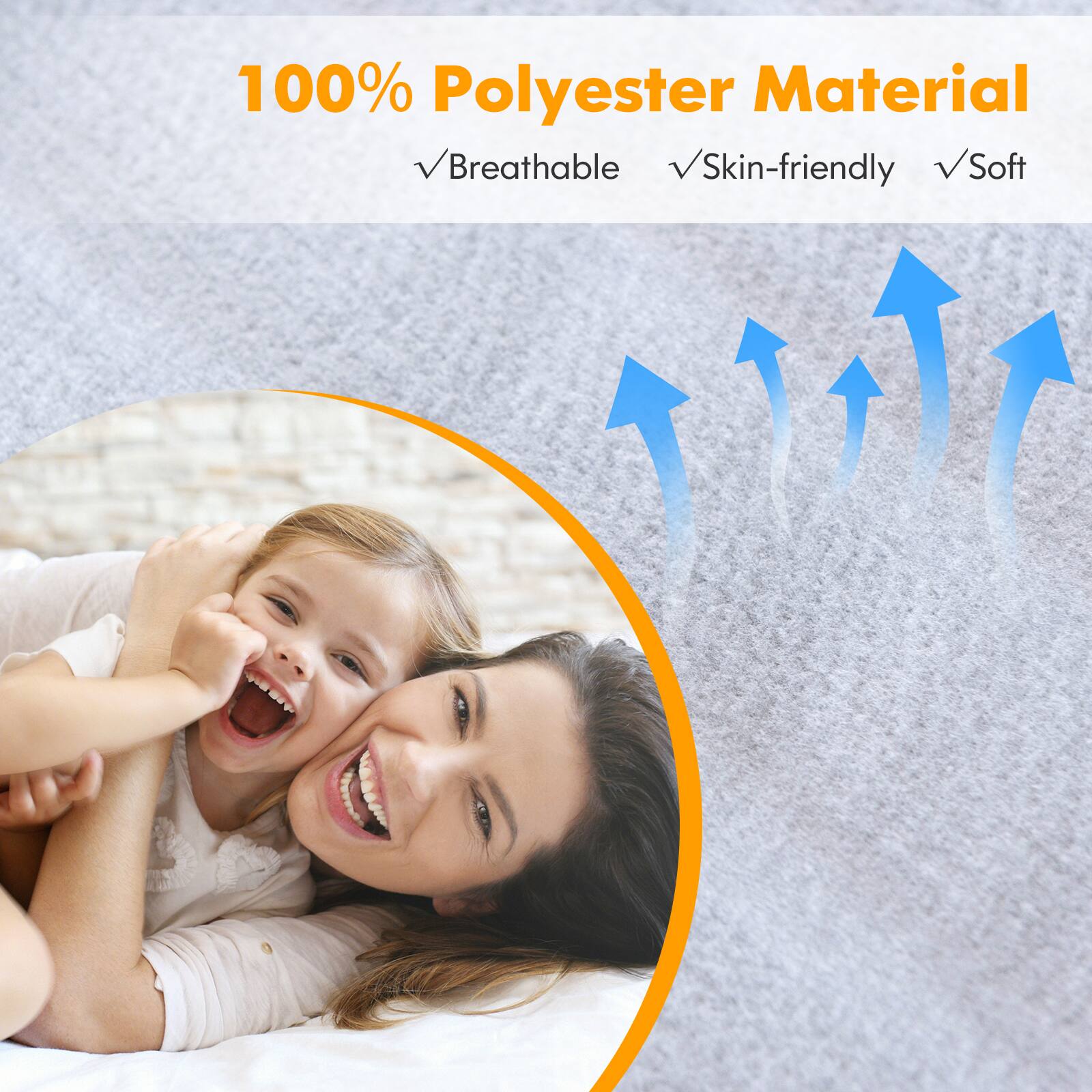 100% Polyester Material

Breathable

Skin-friendly

Soft