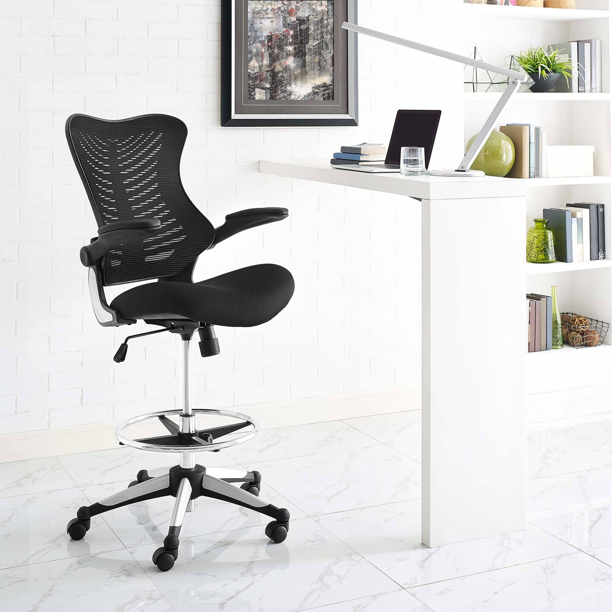 Alt View 2. Modway - Charge Drafting Chair by Modway - Black.