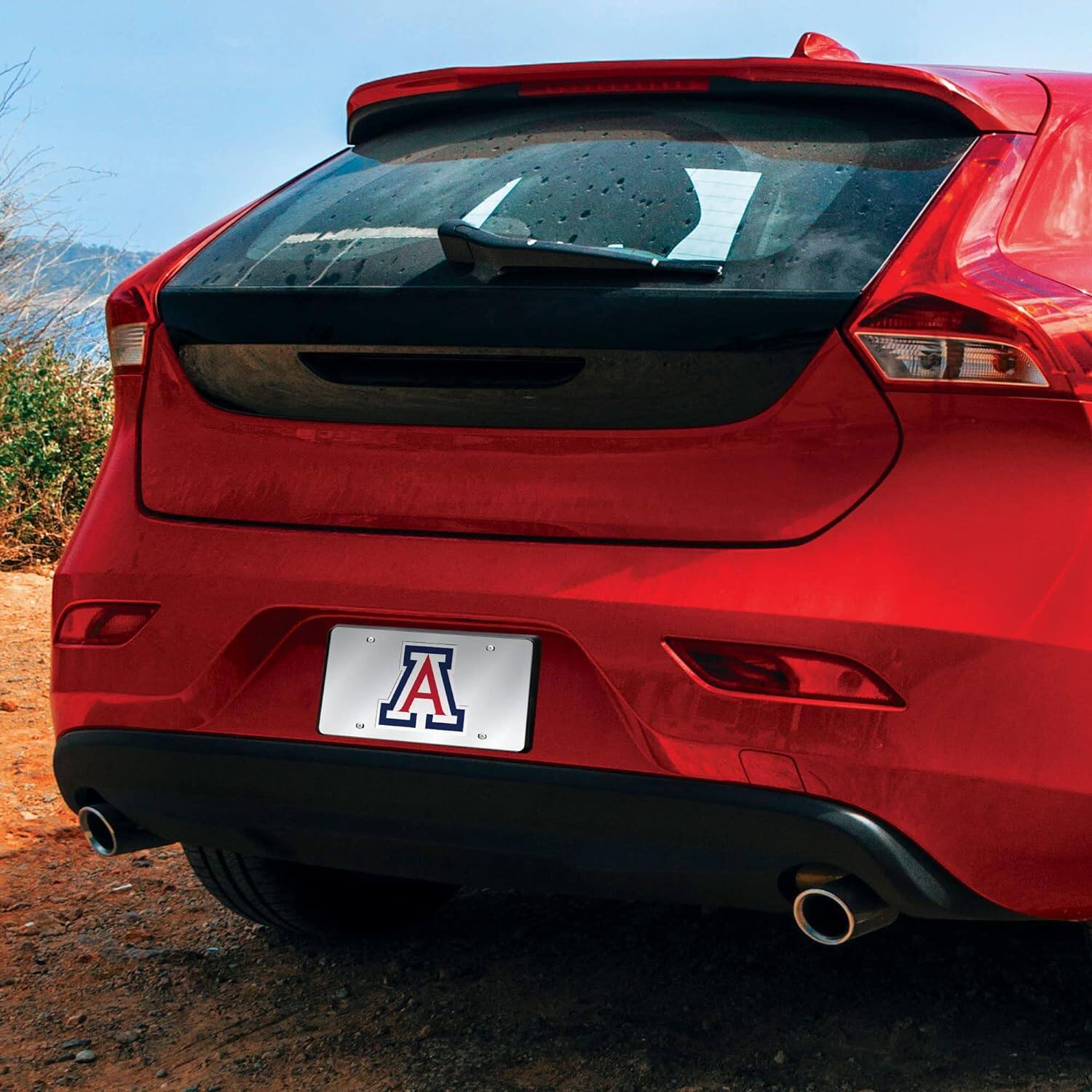 Alt View 1. Rico Industries - Arizona Wildcats Mirrored Laser Cut License Plate Laser Tag - Multi.