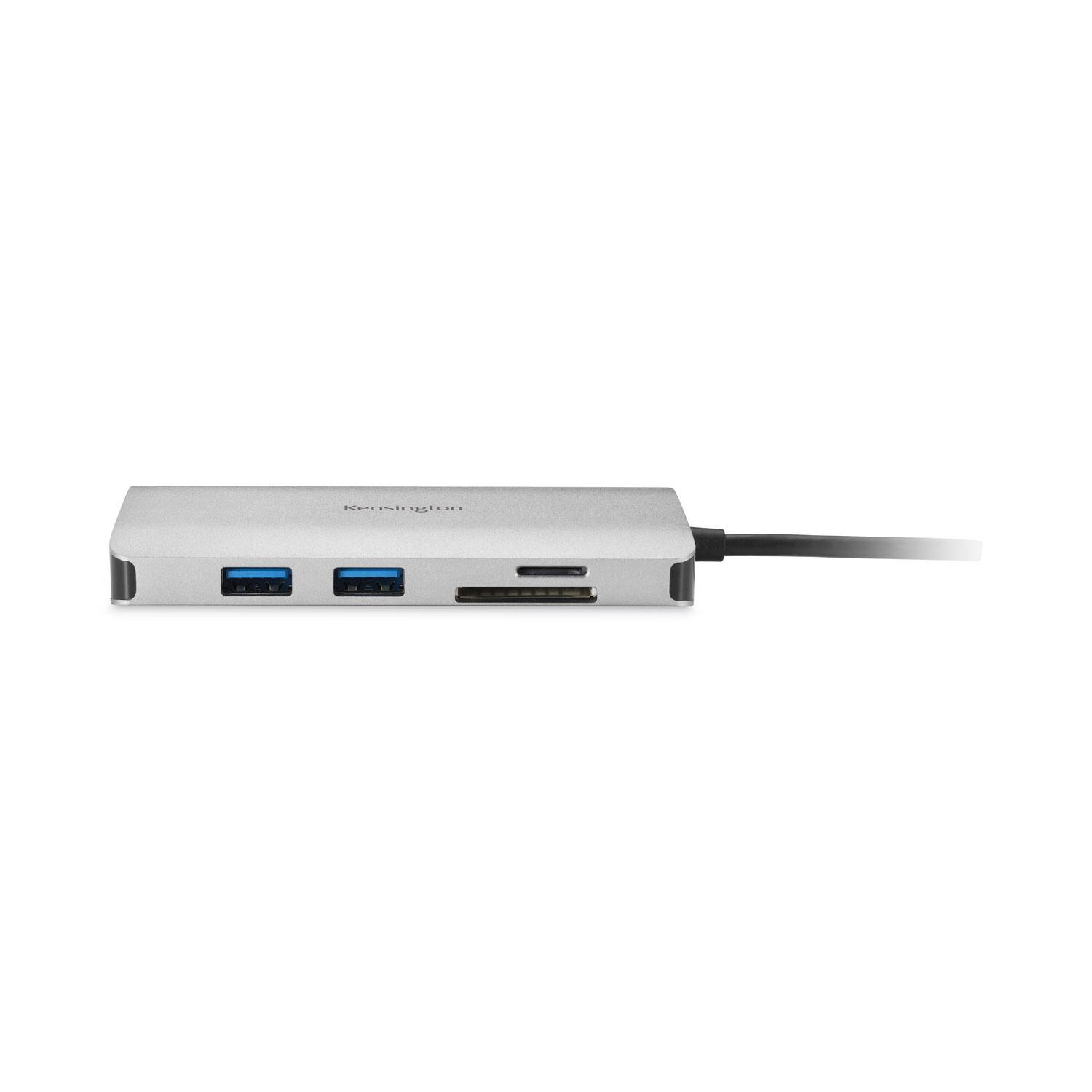 Alt View 4. Kensington - Kensington K33820WW UH1400P USB-C 8-in-1 Driverless Mobile Hub - Black - Gray.