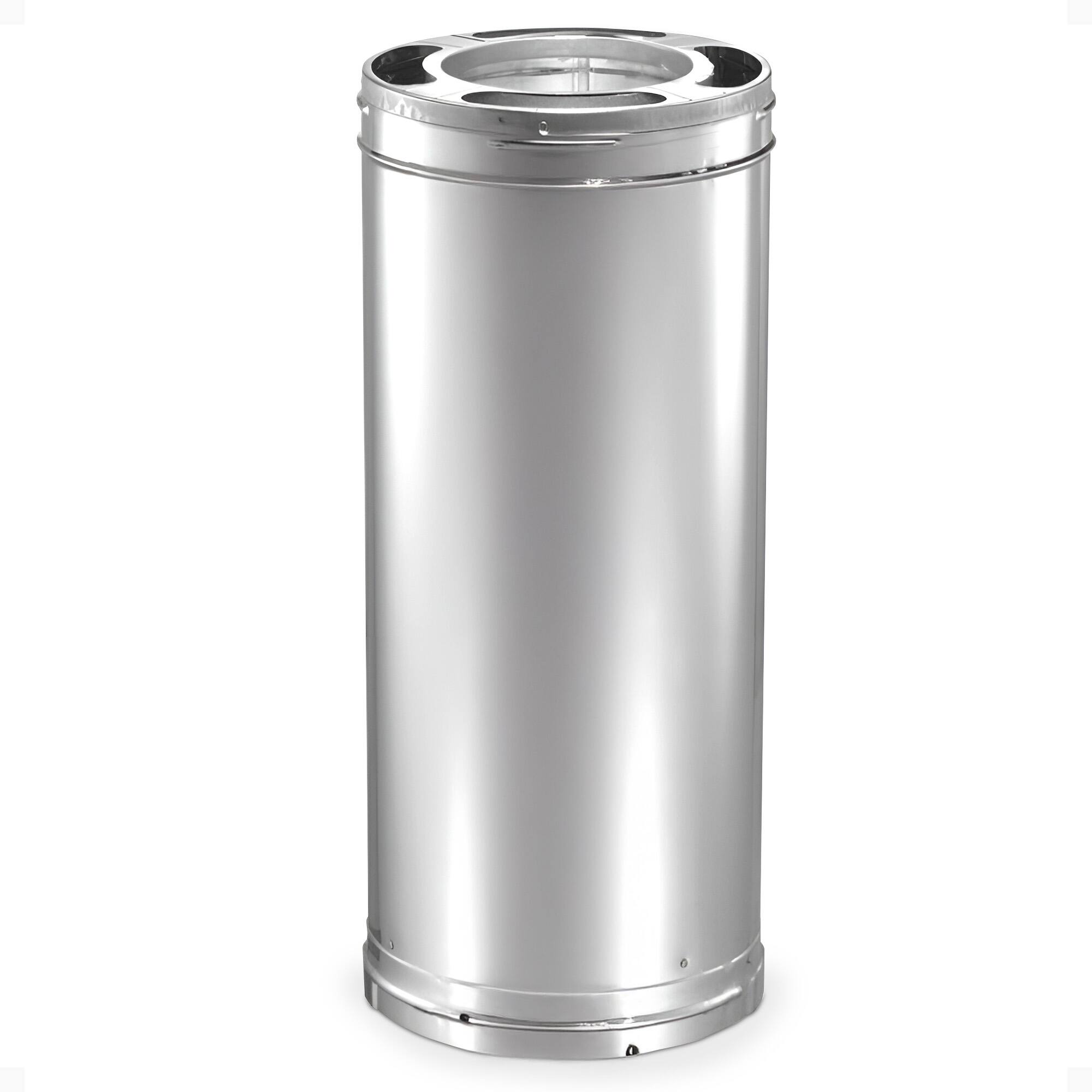 Front. DuraVent - DuraVent DuraPlus 24 x 6 Inch Galvanized Steel Triple Wall Stove Pipe, Silver.