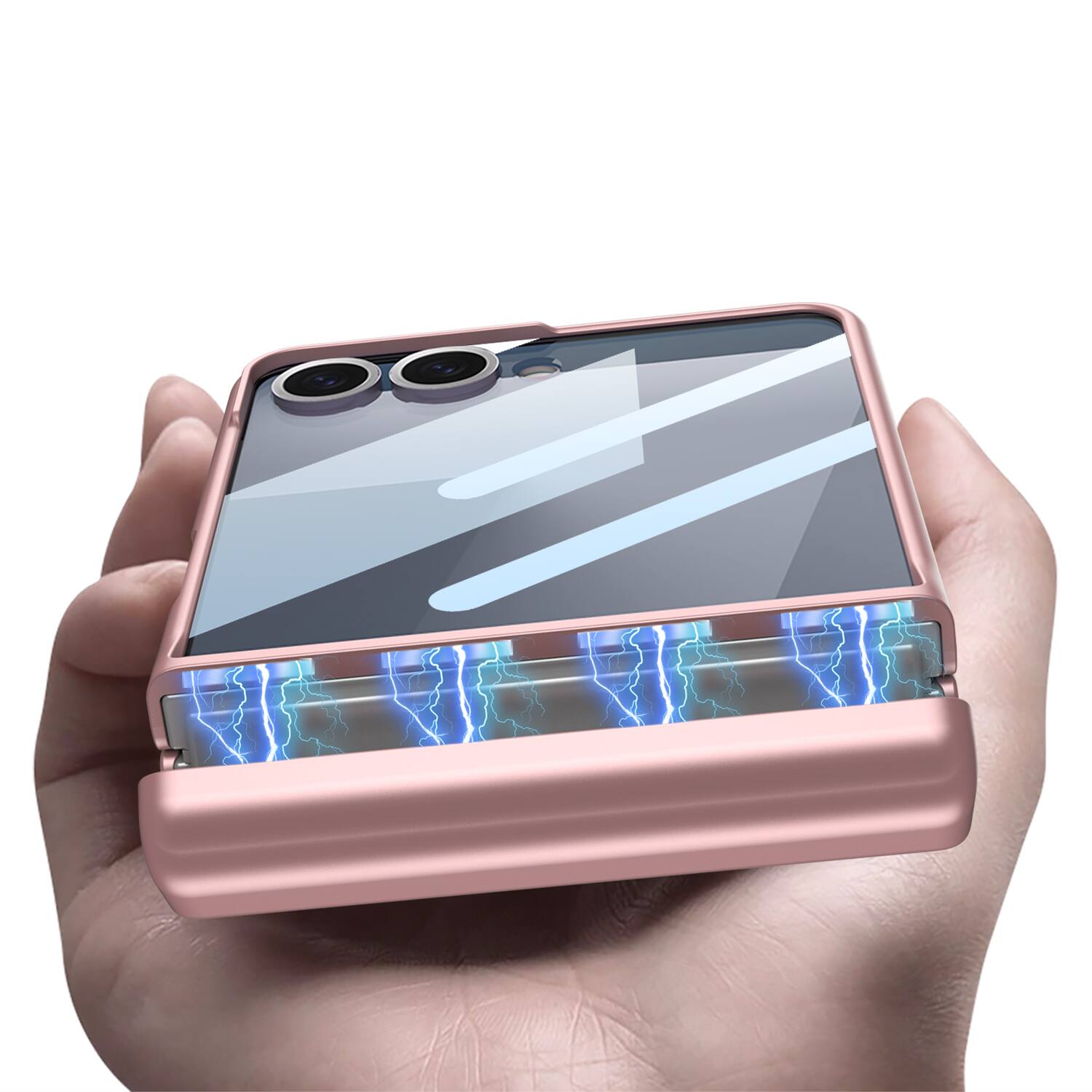 Alt View 6. Dteck - For Samsung Galaxy Z Flip 7 Rugged Case with Stylus Pen,Built-in Screen Protector Magnetic Hinge Protection Cover - Winered.