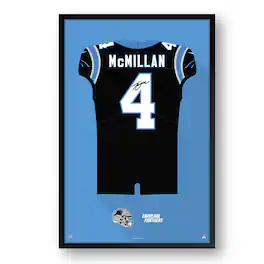 Sporticulture - Tetairoa McMillan Carolina Panthers Facsimile Signature Framed Jersey Art Print - Black