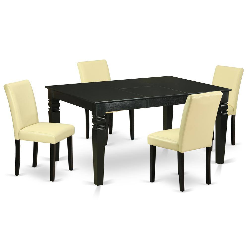 Back. East West Furniture - Dining Room Set Black - Brown.