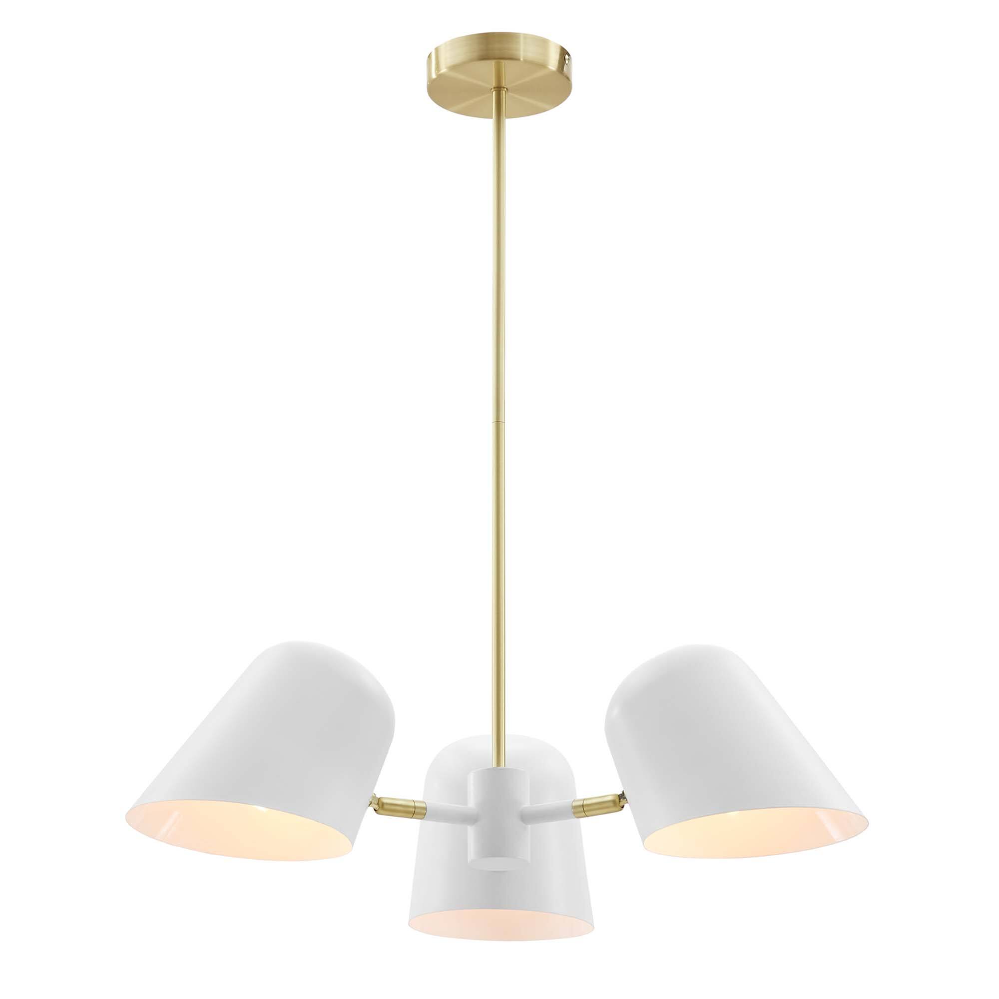 Angle. Modway - Briana 3-Light Pendant Light by Modway - White.