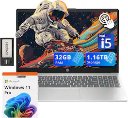 HP - Pavilion 15.6" HD Touchscreen Laptop,Intel i5-1235U,32GB RAM,1TB SSD+160GB Docking Station Set,Win 11 Pro - Silver