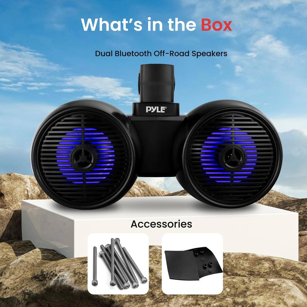 What's in the Box

Dual Bluetooth Off-Road Speakers

Accessories