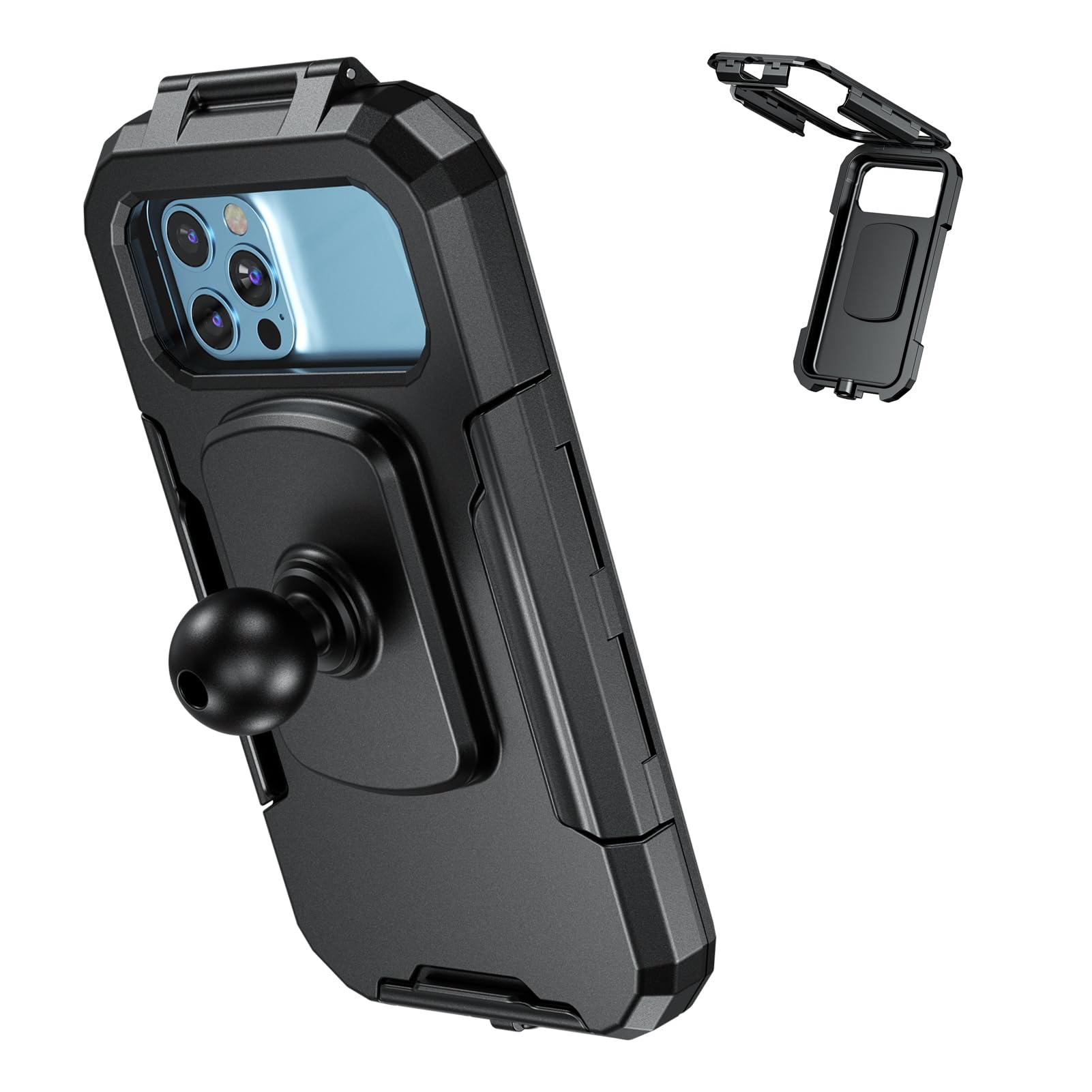 Front. Empire DigiLabs - Ip66 Waterproof Bike Phone Holder With 1 Ball Head Suitable For Ram B Size Components Double Socket Arms Fi... - L.