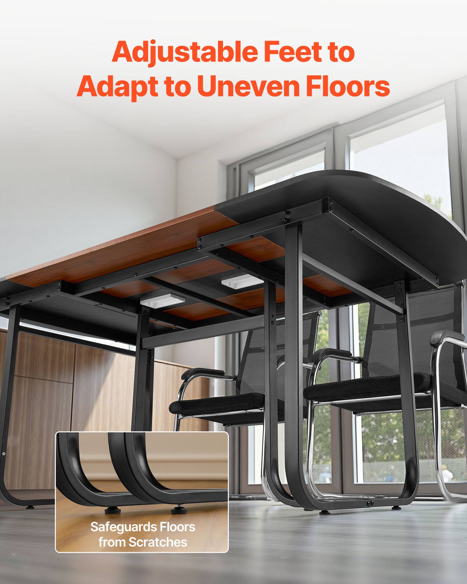 Adjustable Feet to Adapt to Uneven Floors

Safeguards Floors from Scratches