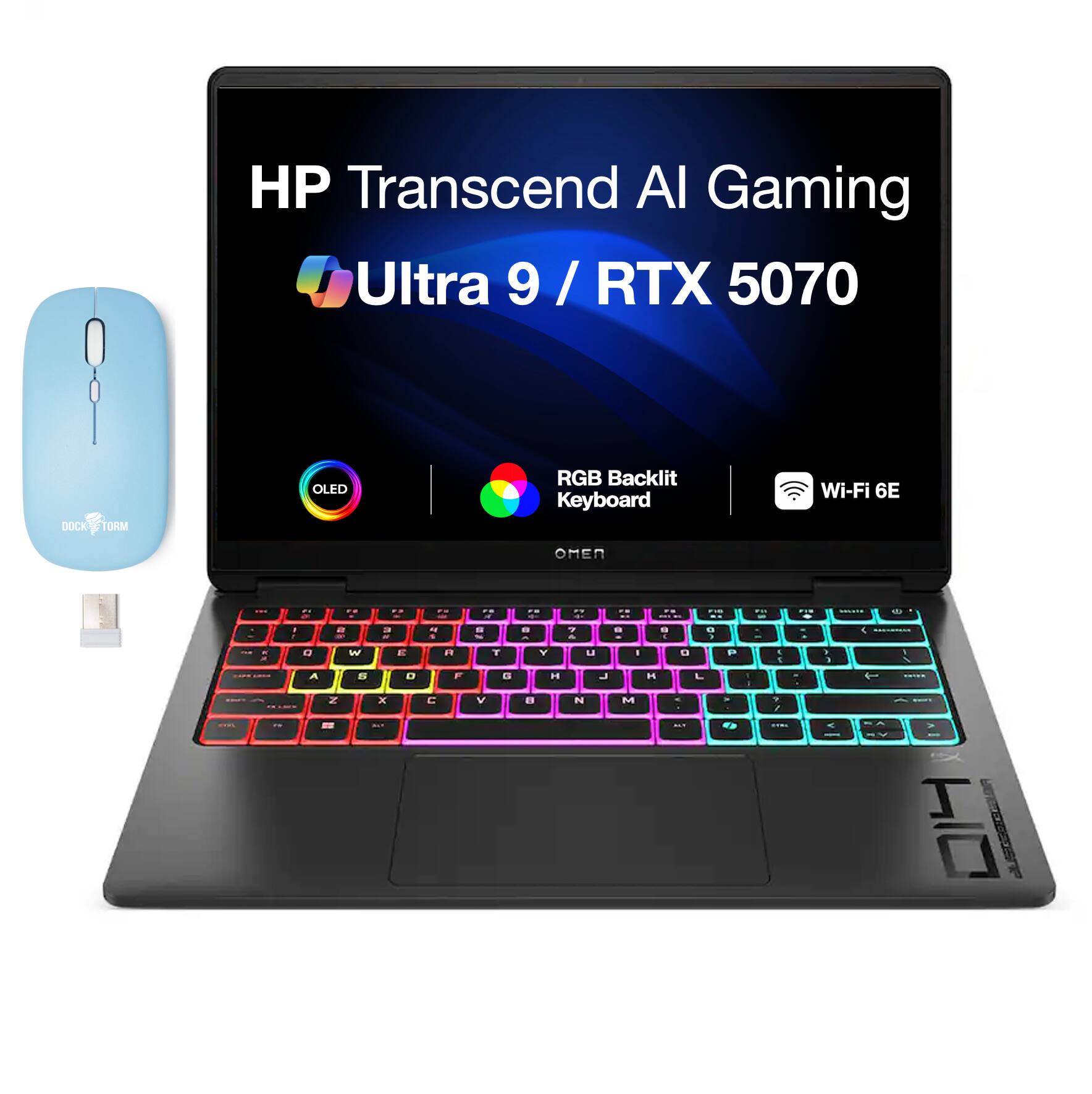 HP Transcend AI Gaming Ultra 9 / RTX 5070

DOCK
TORM
OLED
RGB Backlit Keyboard
Wi-Fi 6E