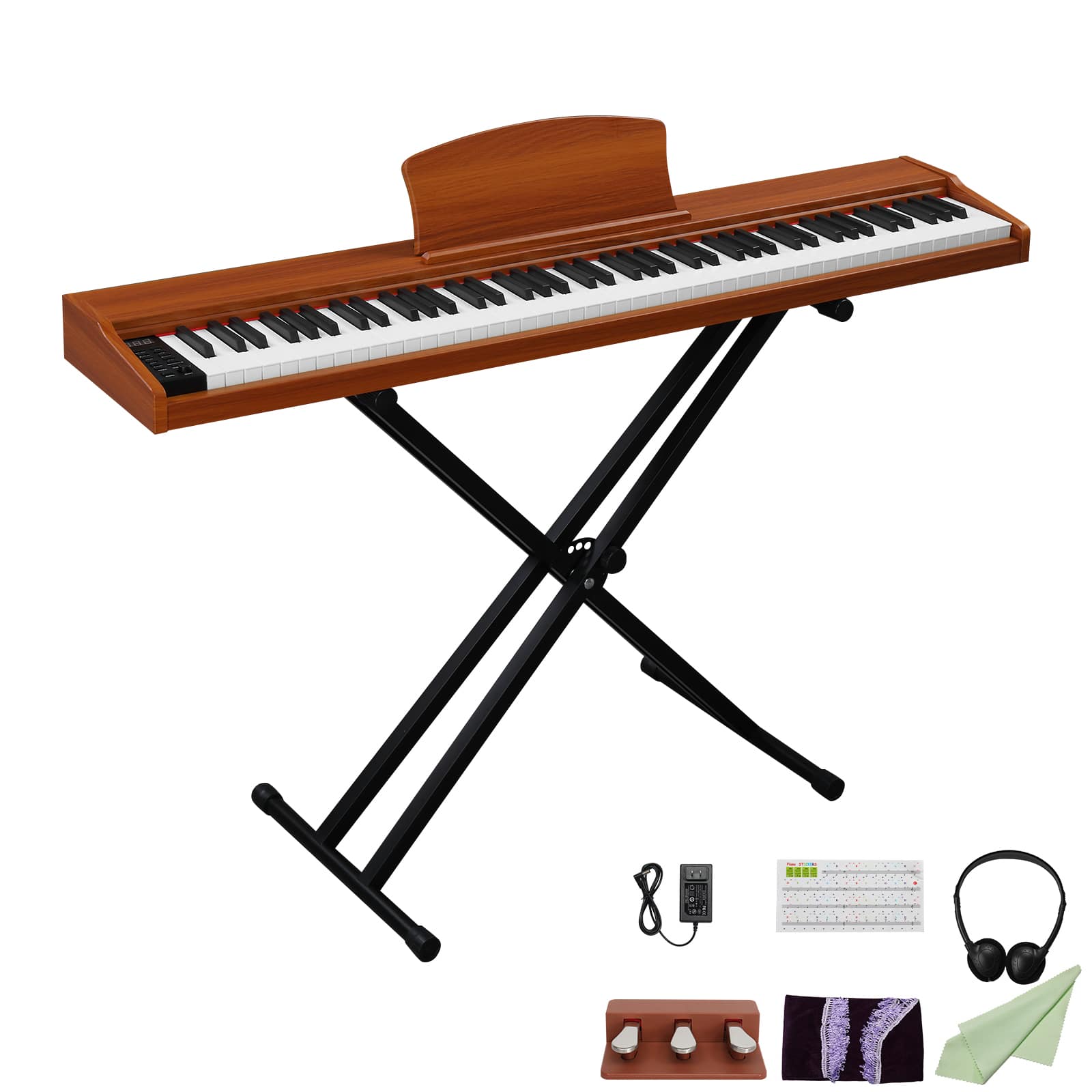 Winado - 88 Key Piano Keyboard Semi-Weighted Electric Piano, Portable Keyboard Piano with Stable Piano Stand, Portable Carry Bag
